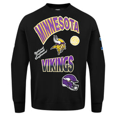 Minnesota Vikings Pro Standard Turn It Up Drop Shoulder Pullover Sweatshirt - Black Pullover