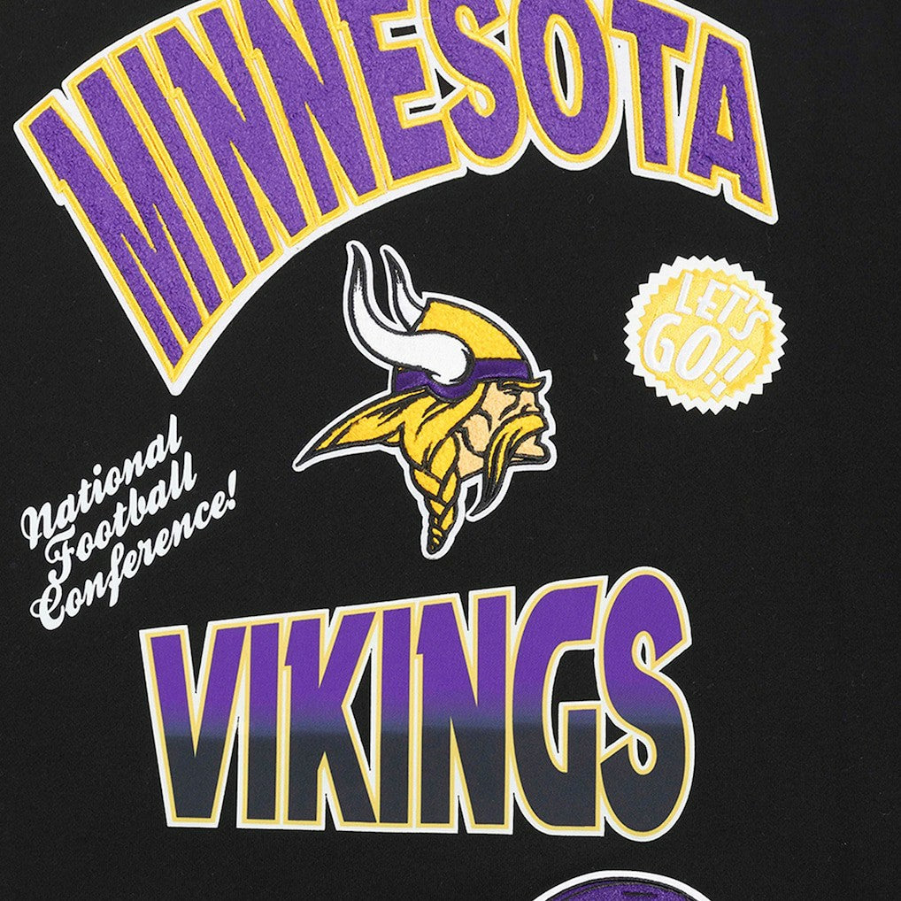 Minnesota Vikings Pro Standard Turn It Up Drop Shoulder Pullover Sweatshirt - Black Pullover