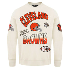 Cleveland Browns Pro Standard Turn It Up Pullover Sweatshirt - Cream Pullover
