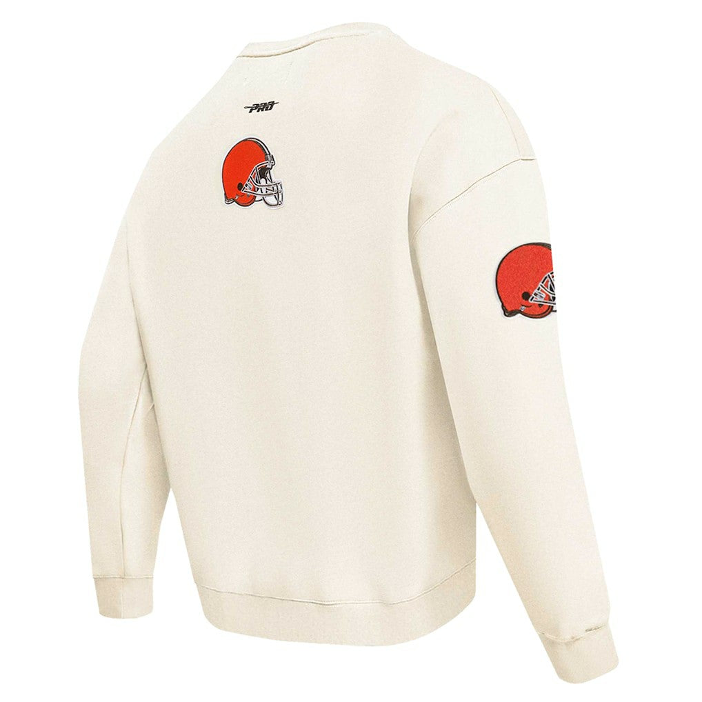 Cleveland Browns Pro Standard Turn It Up Pullover Sweatshirt - Cream Pullover