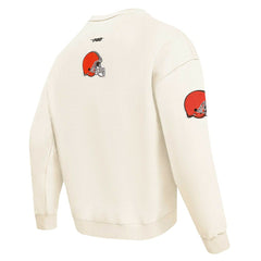 Cleveland Browns Pro Standard Turn It Up Pullover Sweatshirt - Cream Pullover