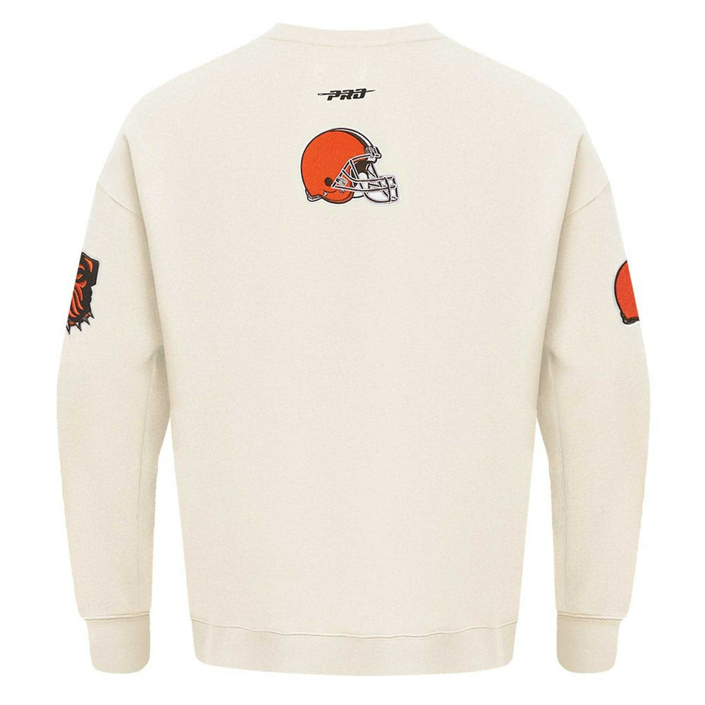Cleveland Browns Pro Standard Turn It Up Pullover Sweatshirt - Cream Pullover