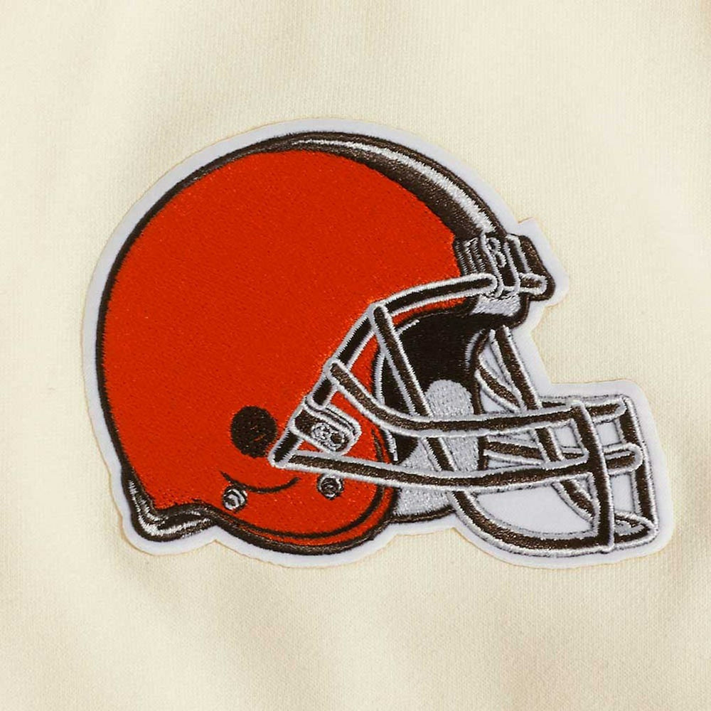 Cleveland Browns Pro Standard Turn It Up Pullover Sweatshirt - Cream Pullover