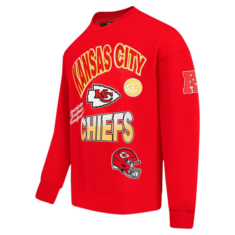 Kansas City Chiefs Pro Standard Turn It Up Drop Shoulder Pullover Sweatshirt - Red Pullover