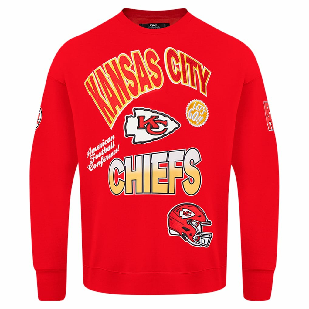 Kansas City Chiefs Pro Standard Turn It Up Drop Shoulder Pullover Sweatshirt - Red Pullover