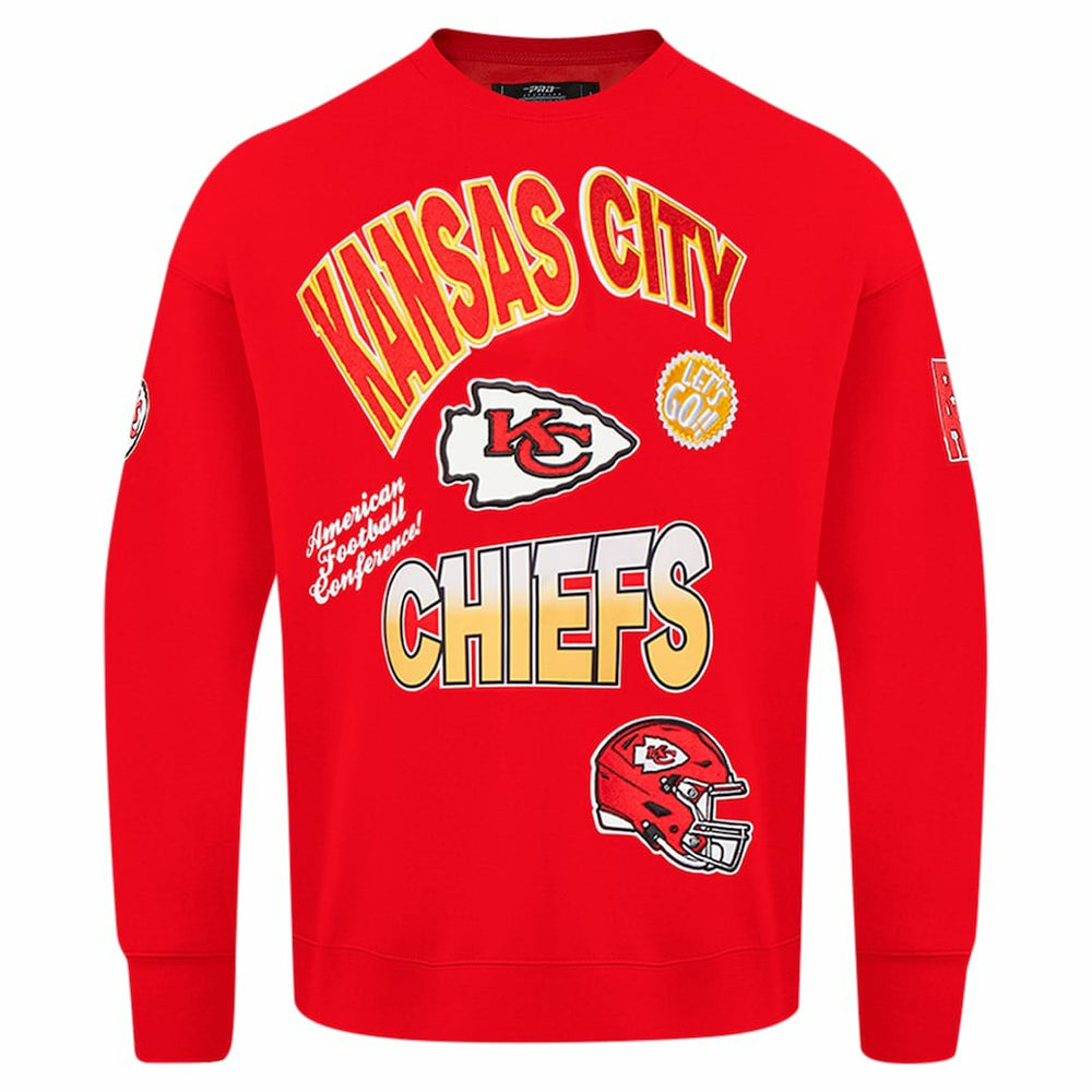 Kansas City Chiefs Pro Standard Turn It Up Drop Shoulder Pullover Sweatshirt - Red Pullover