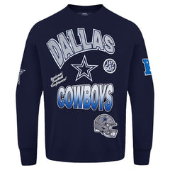 Dallas Cowboys Pro Standard Turn It Up Drop Shoulder Pullover Sweatshirt - Navy Pullover