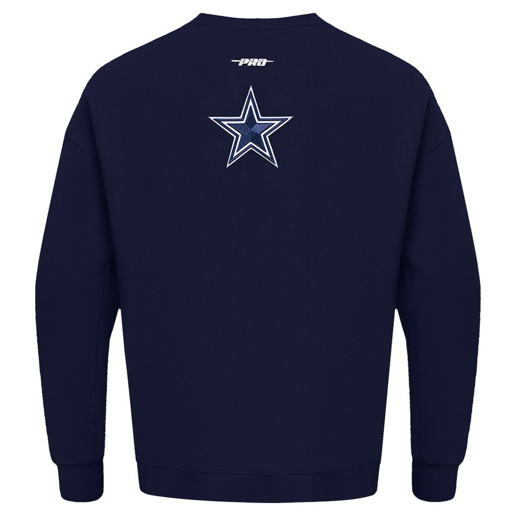 Dallas Cowboys Pro Standard Turn It Up Drop Shoulder Pullover Sweatshirt - Navy Pullover