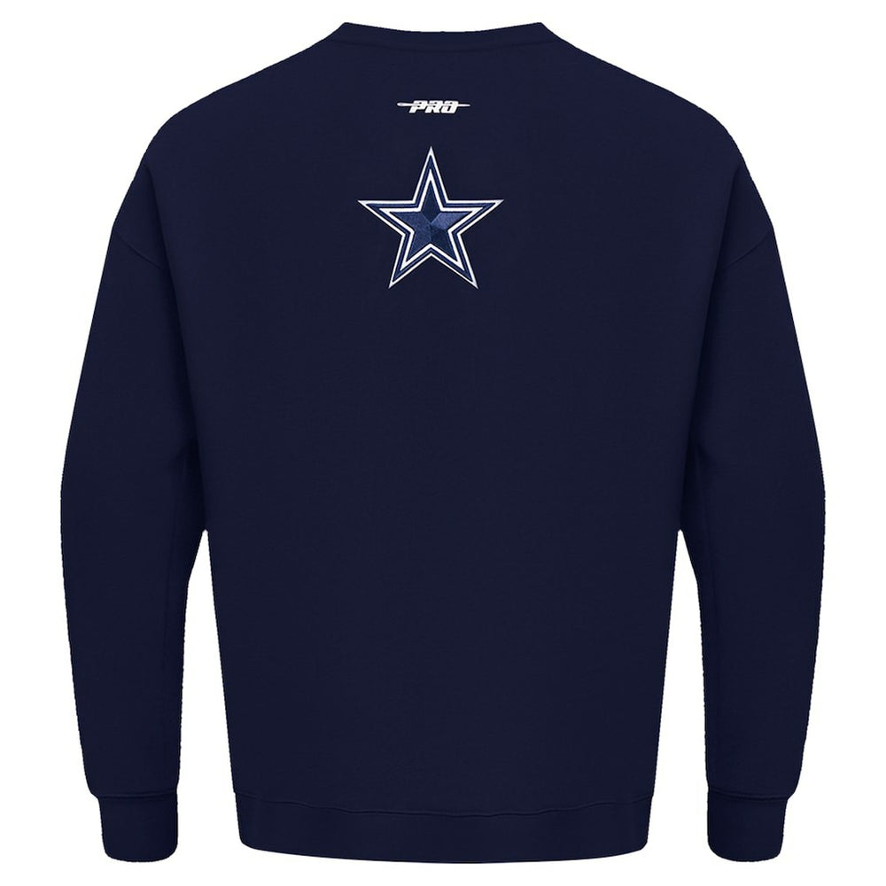 Dallas Cowboys Pro Standard Turn It Up Drop Shoulder Pullover Sweatshirt - Navy Pullover