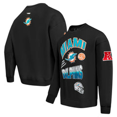 Miami Dolphins Pro Standard Turn It Up Drop Shoulder Pullover Sweatshirt - Black Pullover
