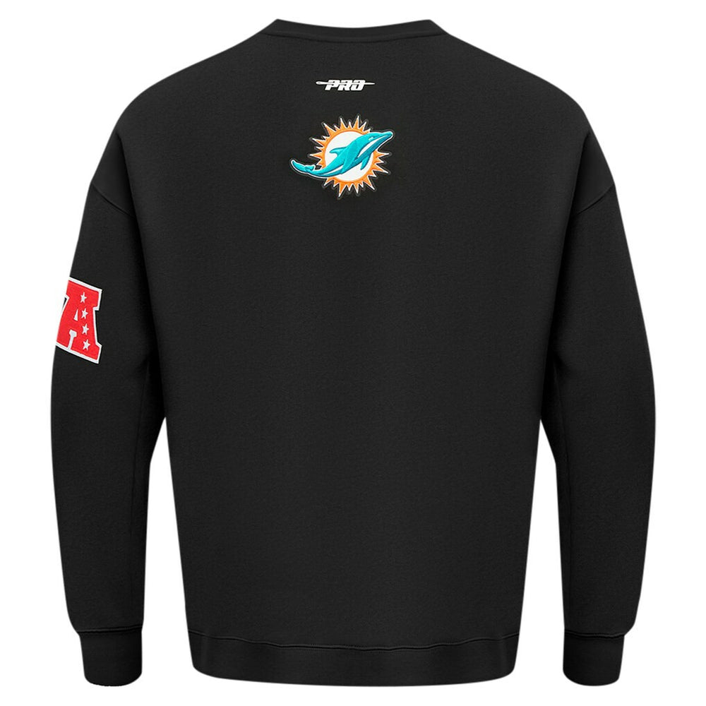 Miami Dolphins Pro Standard Turn It Up Drop Shoulder Pullover Sweatshirt - Black Pullover