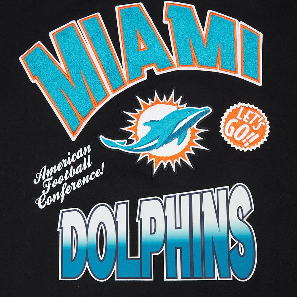 Miami Dolphins Pro Standard Turn It Up Drop Shoulder Pullover Sweatshirt - Black Pullover