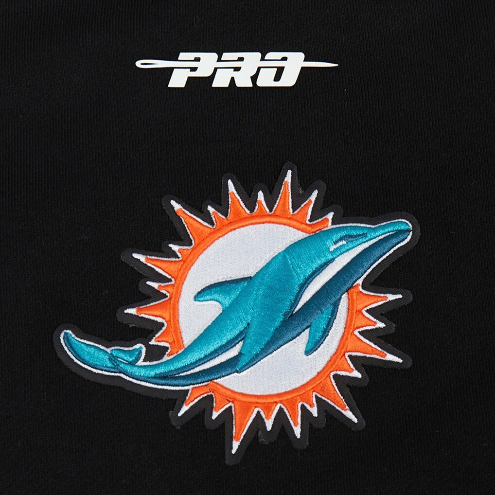 Miami Dolphins Pro Standard Turn It Up Drop Shoulder Pullover Sweatshirt - Black Pullover