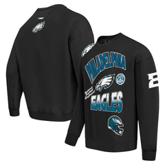 Philadelphia Eagles Pro Standard Turn It Up Drop Shoulder Pullover Sweatshirt - Black Pullover