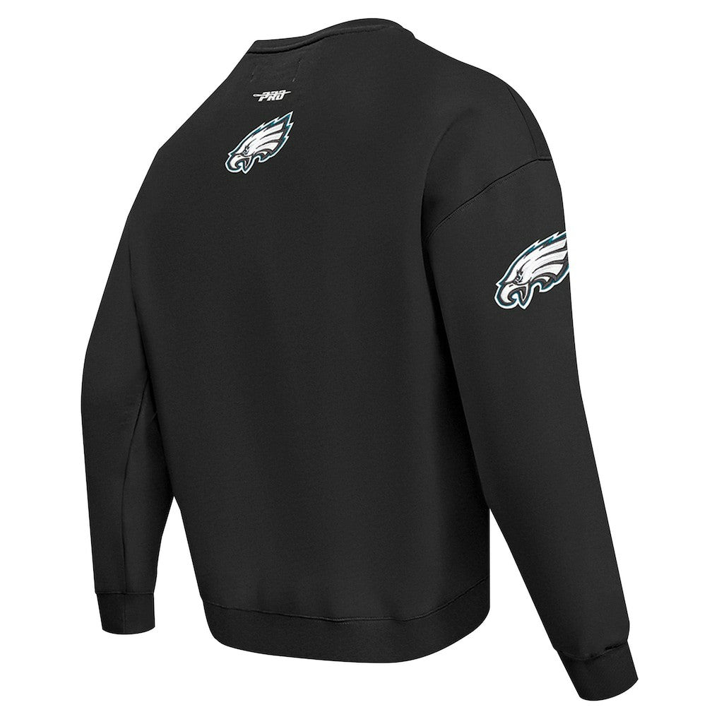 Philadelphia Eagles Pro Standard Turn It Up Drop Shoulder Pullover Sweatshirt - Black Pullover