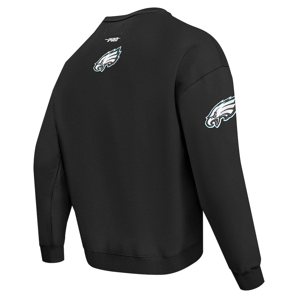 Philadelphia Eagles Pro Standard Turn It Up Drop Shoulder Pullover Sweatshirt - Black Pullover