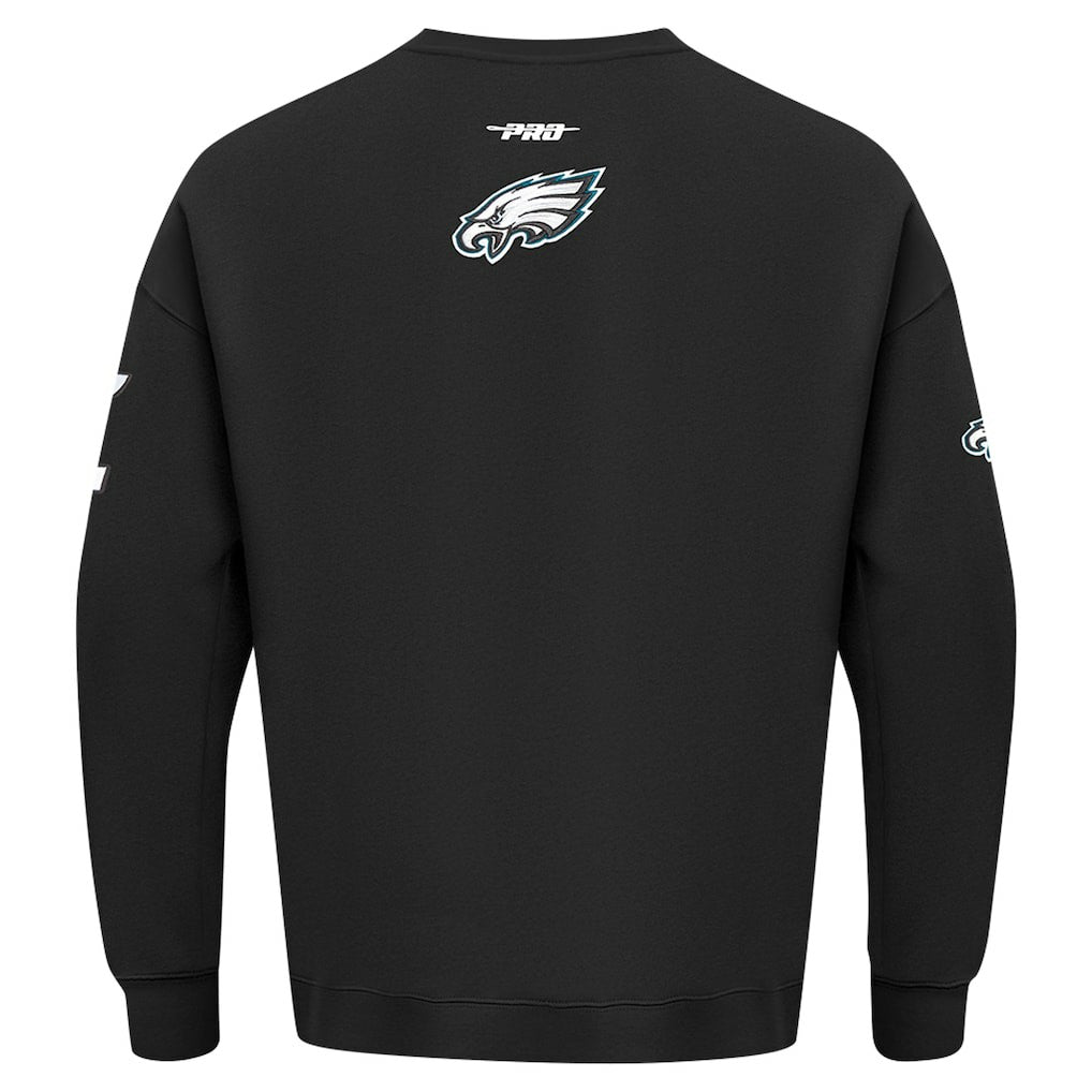 Philadelphia Eagles Pro Standard Turn It Up Drop Shoulder Pullover Sweatshirt - Black Pullover