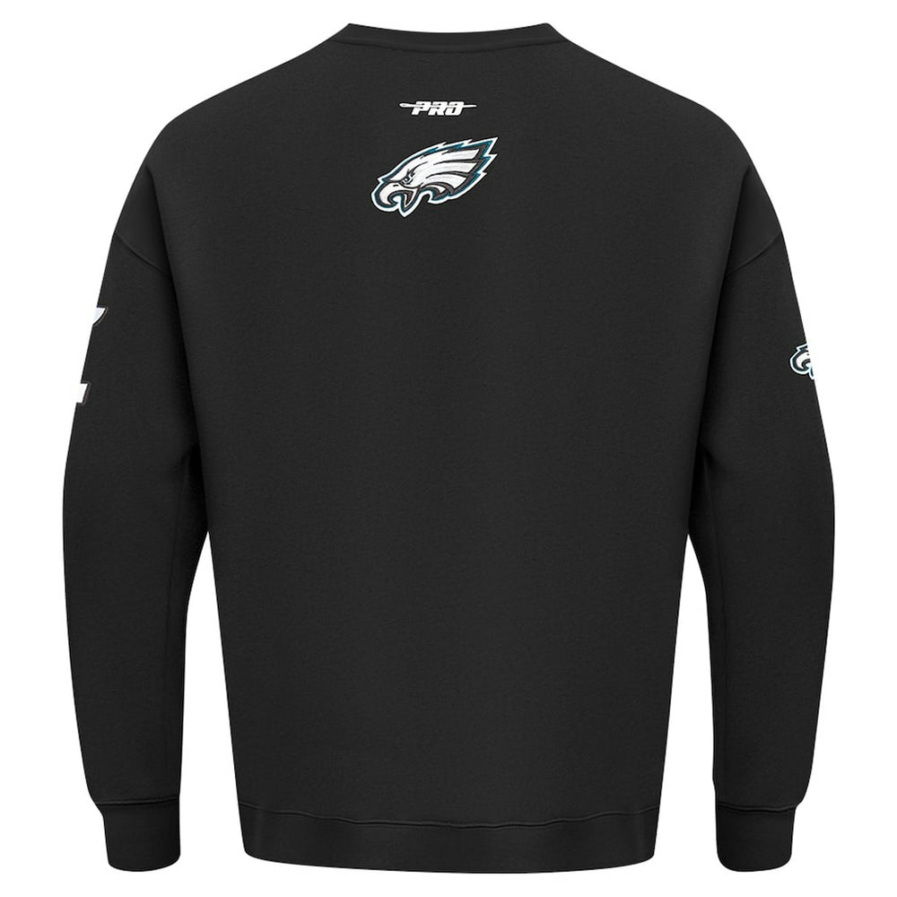 Philadelphia Eagles Pro Standard Turn It Up Drop Shoulder Pullover Sweatshirt - Black Pullover
