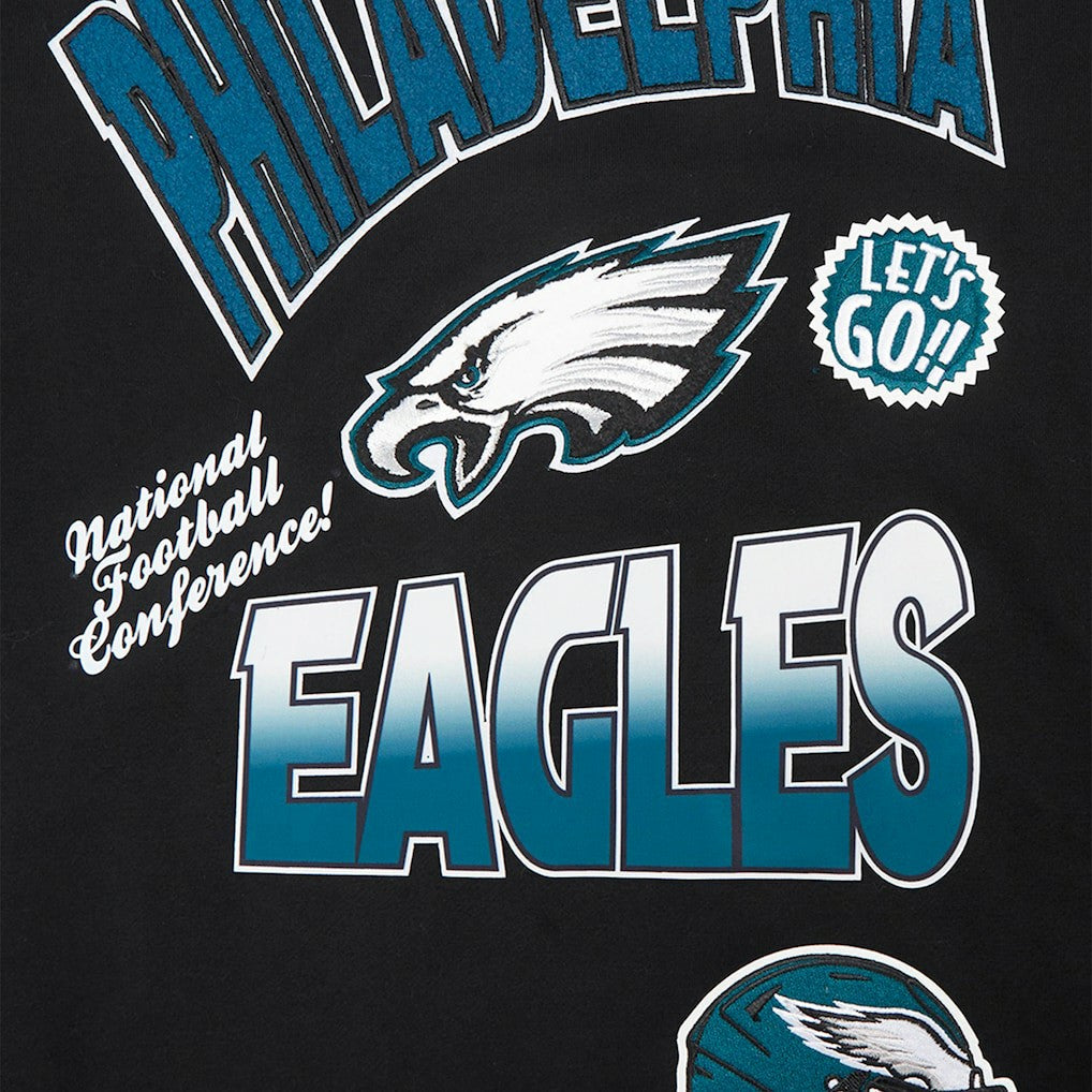 Philadelphia Eagles Pro Standard Turn It Up Drop Shoulder Pullover Sweatshirt - Black Pullover