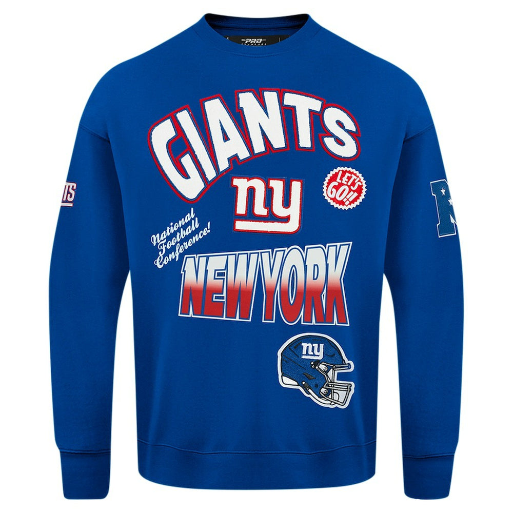 New York Giants Pro Standard Turn It Up Drop Shoulder Pullover Sweatshirt - Royal Pullover