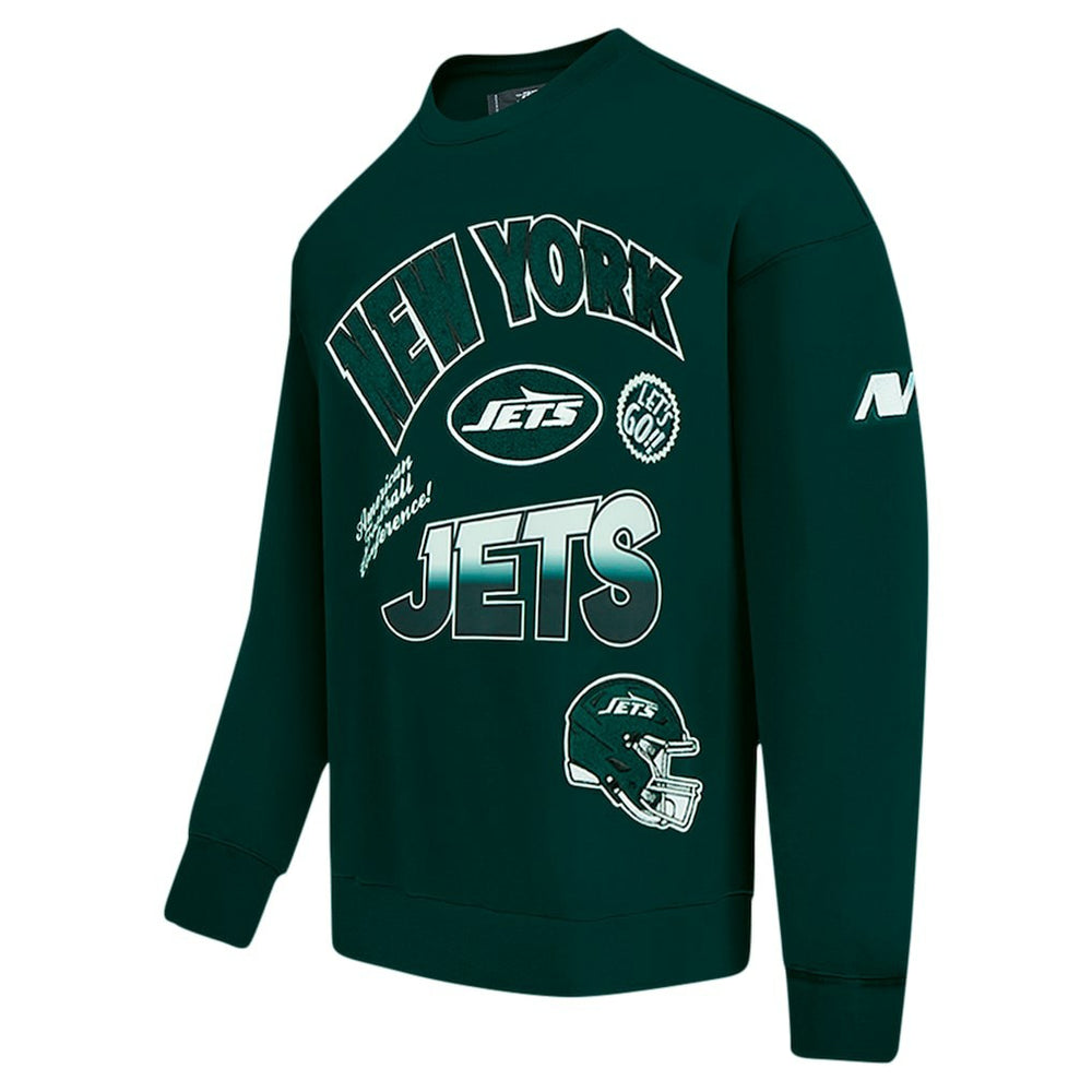 New York Jets Pro Standard Turn It Up Drop Shoulder Pullover Sweatshirt - Green Pullover
