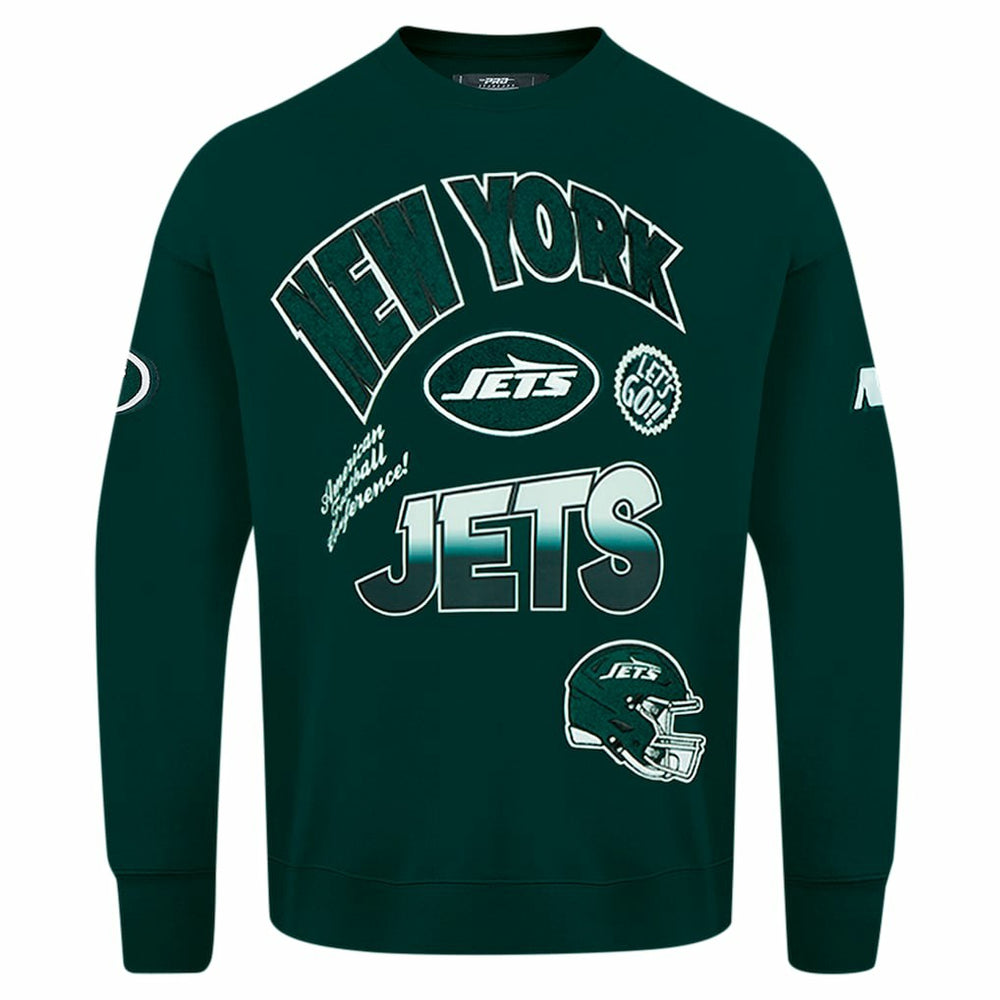 New York Jets Pro Standard Turn It Up Drop Shoulder Pullover Sweatshirt - Green Pullover
