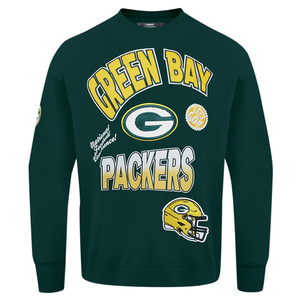 Green Bay Packers Pro Standard Turn It Up Drop Shoulder Pullover Sweatshirt - Green Pullover