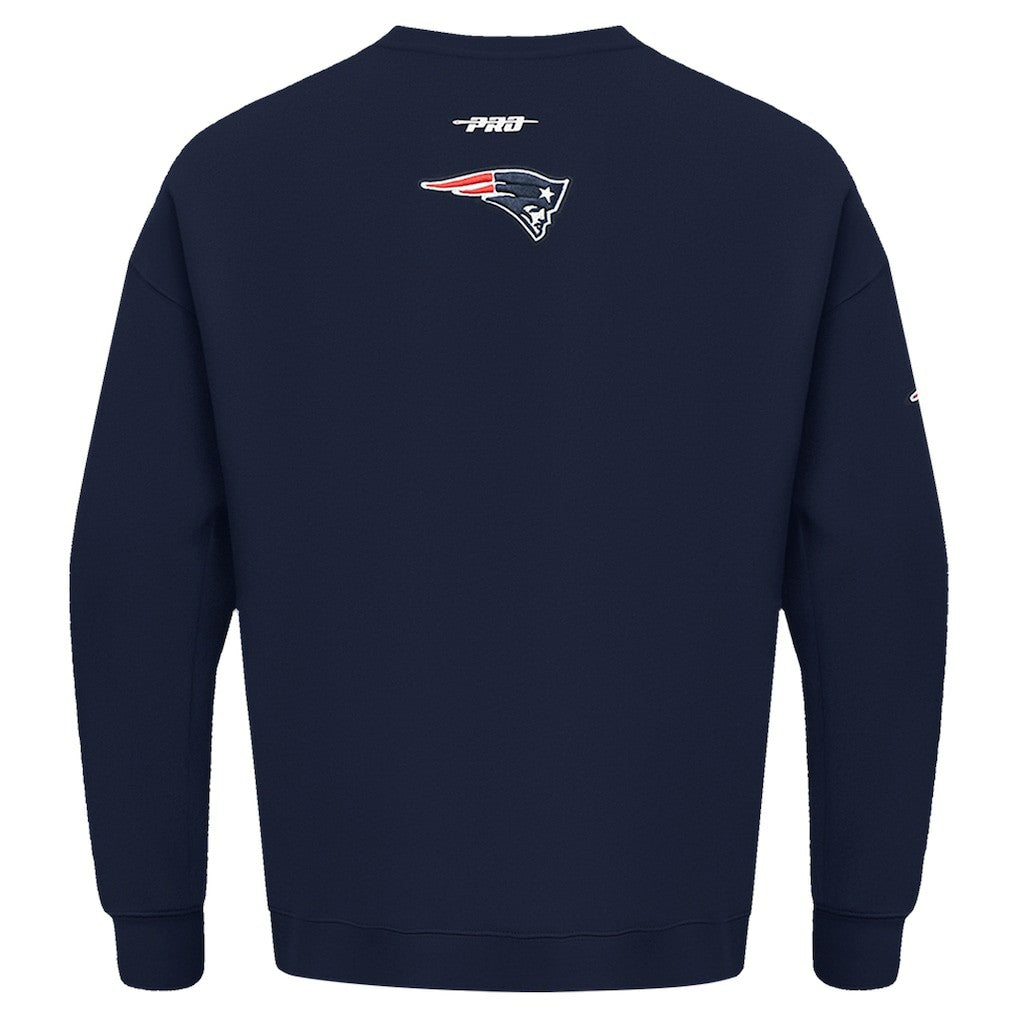 New England Patriots Pro Standard Turn It Up Drop Shoulder Pullover Sweatshirt - Navy Pullover