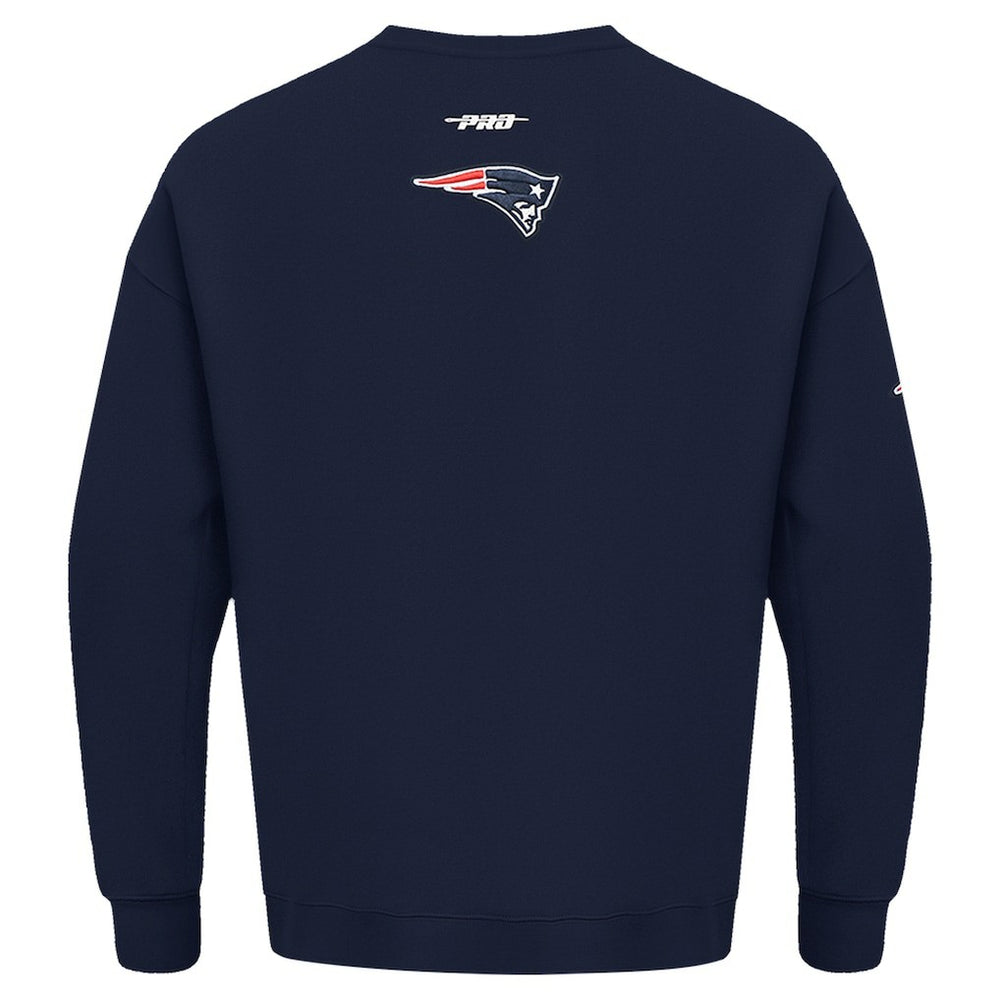 New England Patriots Pro Standard Turn It Up Drop Shoulder Pullover Sweatshirt - Navy Pullover