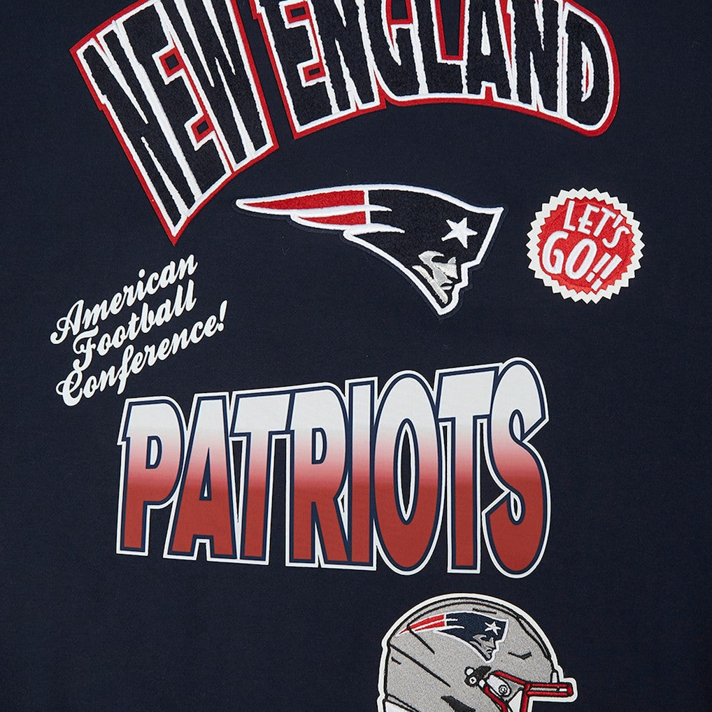 New England Patriots Pro Standard Turn It Up Drop Shoulder Pullover Sweatshirt - Navy Pullover