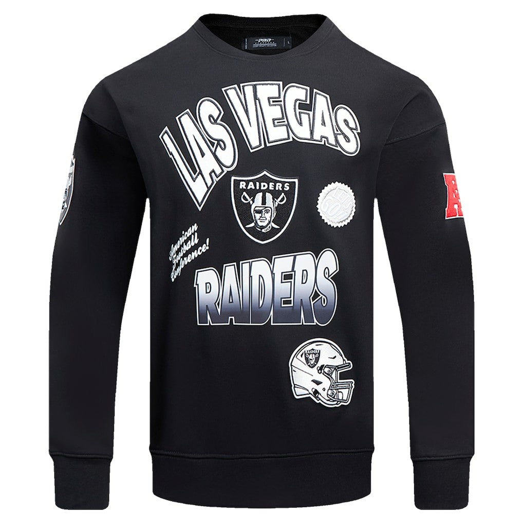 Las Vegas Raiders Pro Standard Turn It Up Drop Shoulder Pullover Sweatshirt - Black Pullover