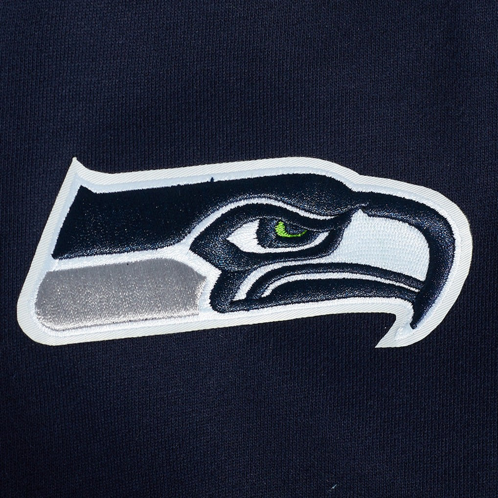 Seattle Seahawks Pro Standard Turn It Up Drop Shoulder Pullover Sweatshirt - College Navy Pullover
