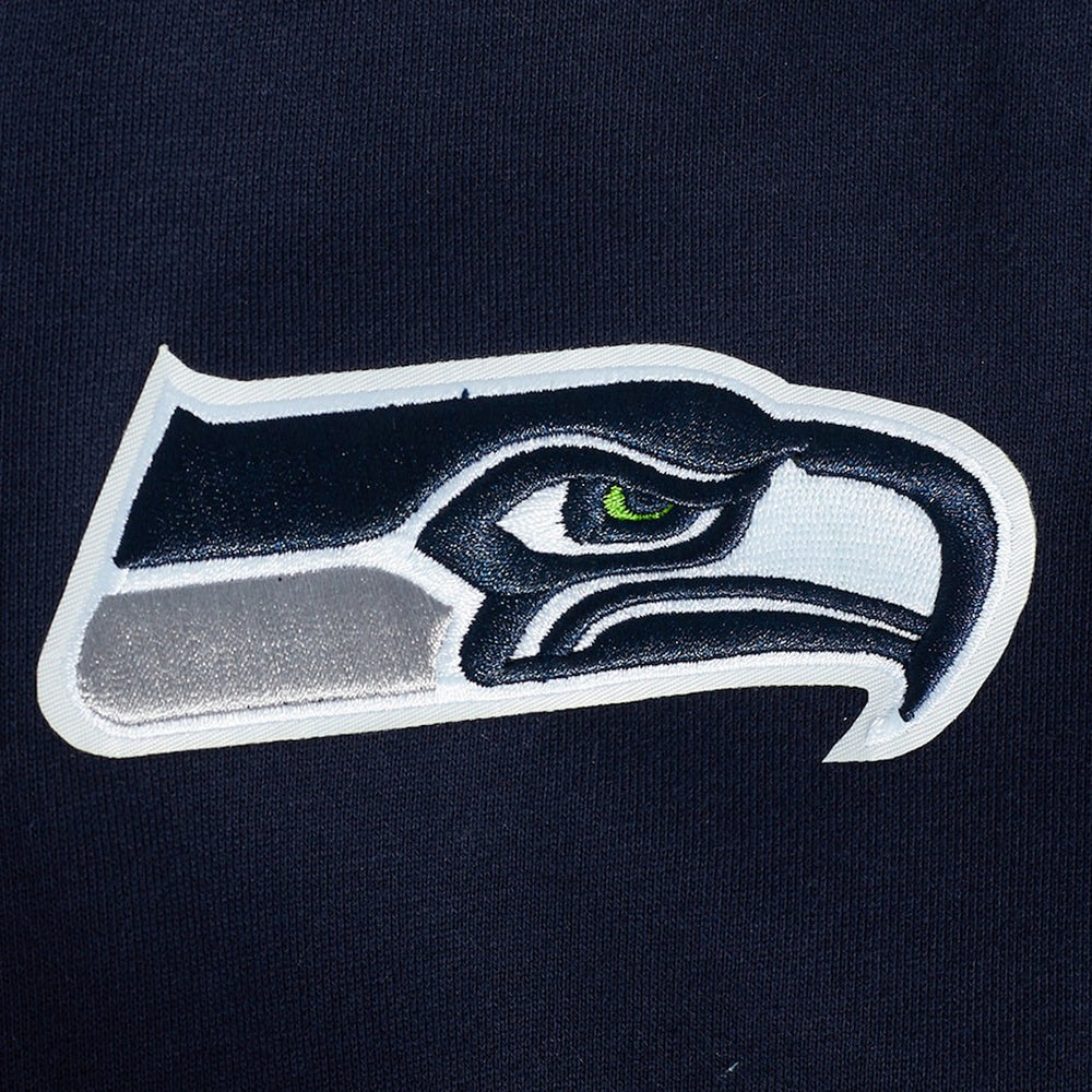 Seattle Seahawks Pro Standard Turn It Up Drop Shoulder Pullover Sweatshirt - College Navy Pullover