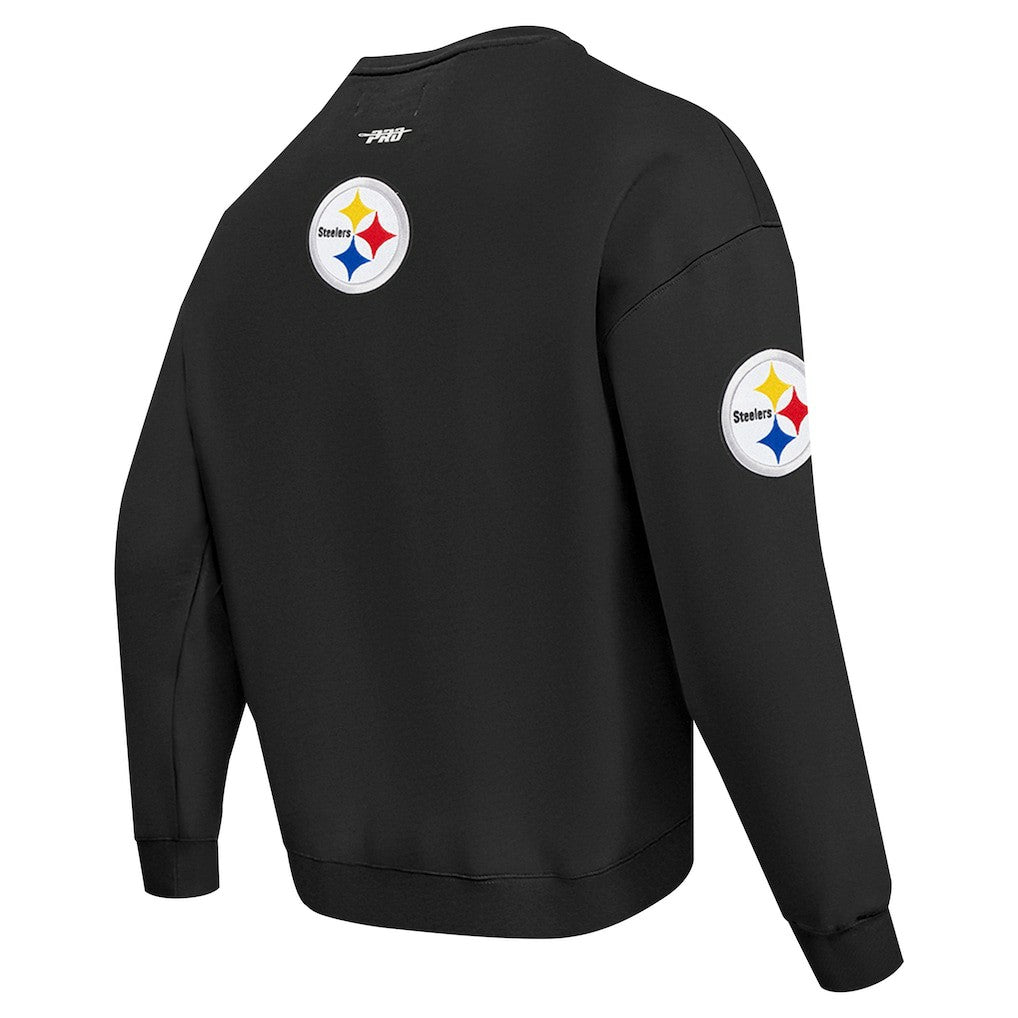 Pittsburgh Steelers Pro Standard Turn It Up Drop Shoulder Pullover Sweatshirt - Black Pullover