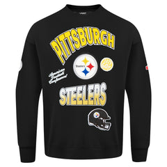 Pittsburgh Steelers Pro Standard Turn It Up Drop Shoulder Pullover Sweatshirt - Black Pullover