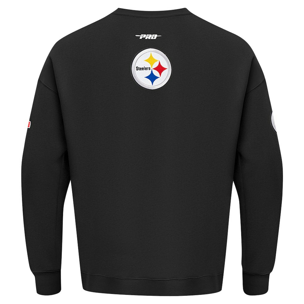 Pittsburgh Steelers Pro Standard Turn It Up Drop Shoulder Pullover Sweatshirt - Black Pullover