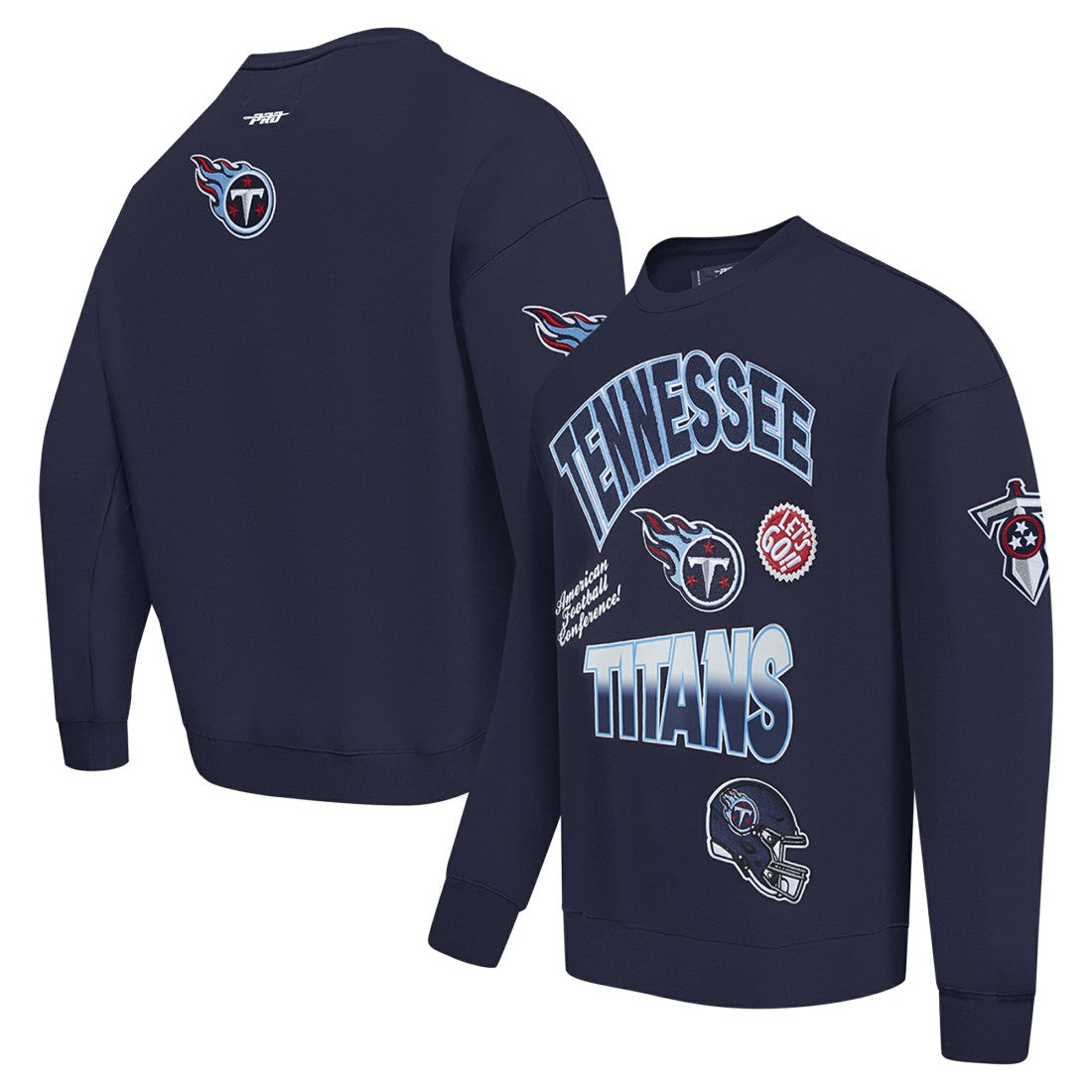 Tennessee Titans Pro Standard Turn It Up Drop Shoulder Pullover Sweatshirt - Navy Pullover
