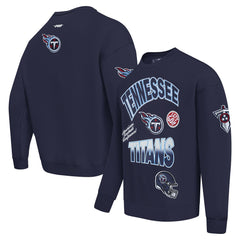 Tennessee Titans Pro Standard Turn It Up Drop Shoulder Pullover Sweatshirt - Navy Pullover