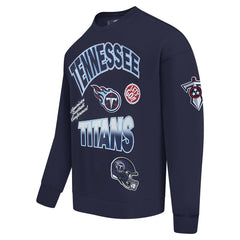 Tennessee Titans Pro Standard Turn It Up Drop Shoulder Pullover Sweatshirt - Navy Pullover