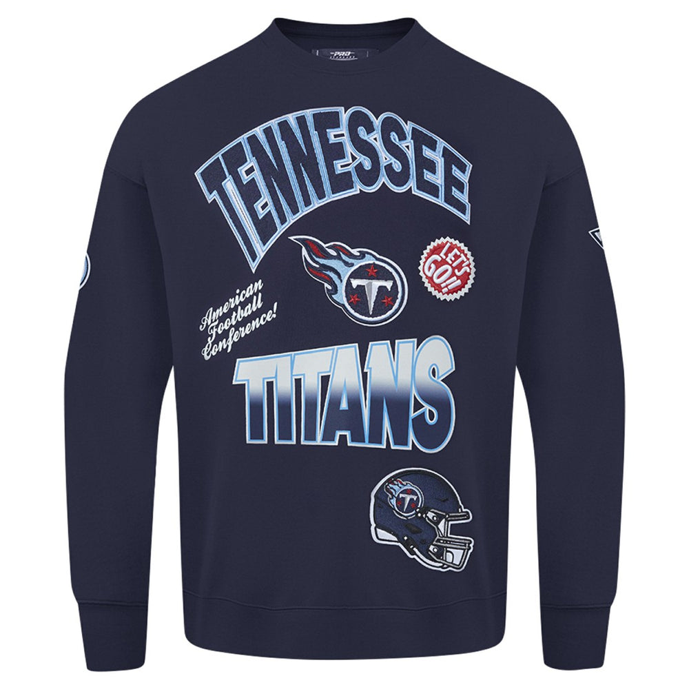Tennessee Titans Pro Standard Turn It Up Drop Shoulder Pullover Sweatshirt - Navy Pullover