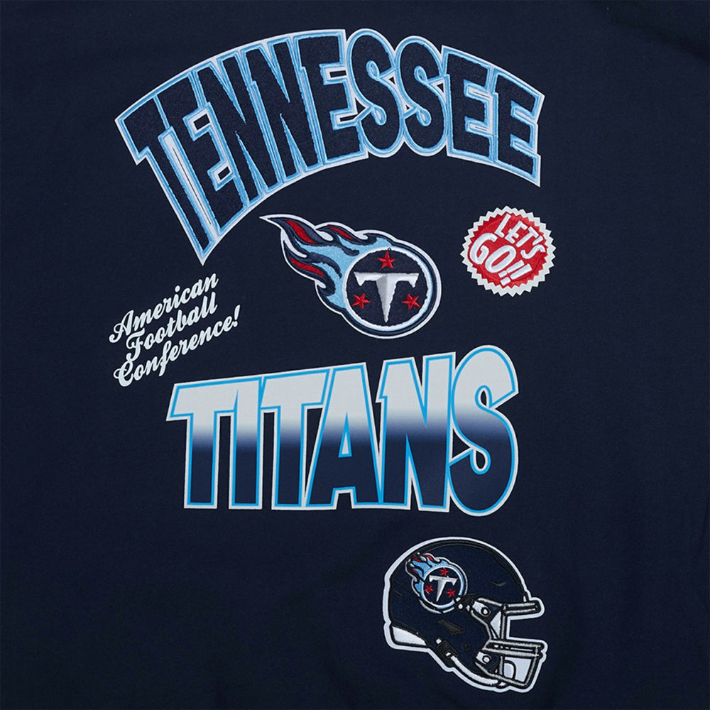 Tennessee Titans Pro Standard Turn It Up Drop Shoulder Pullover Sweatshirt - Navy Pullover