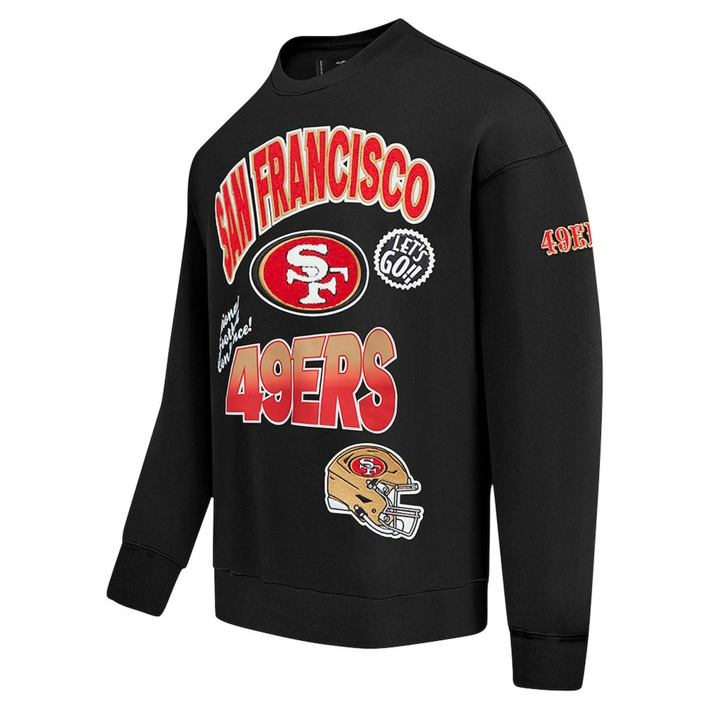 San Francisco 49ers Pro Standard Turn It Up Drop Shoulder Pullover Sweatshirt - Black Pullover