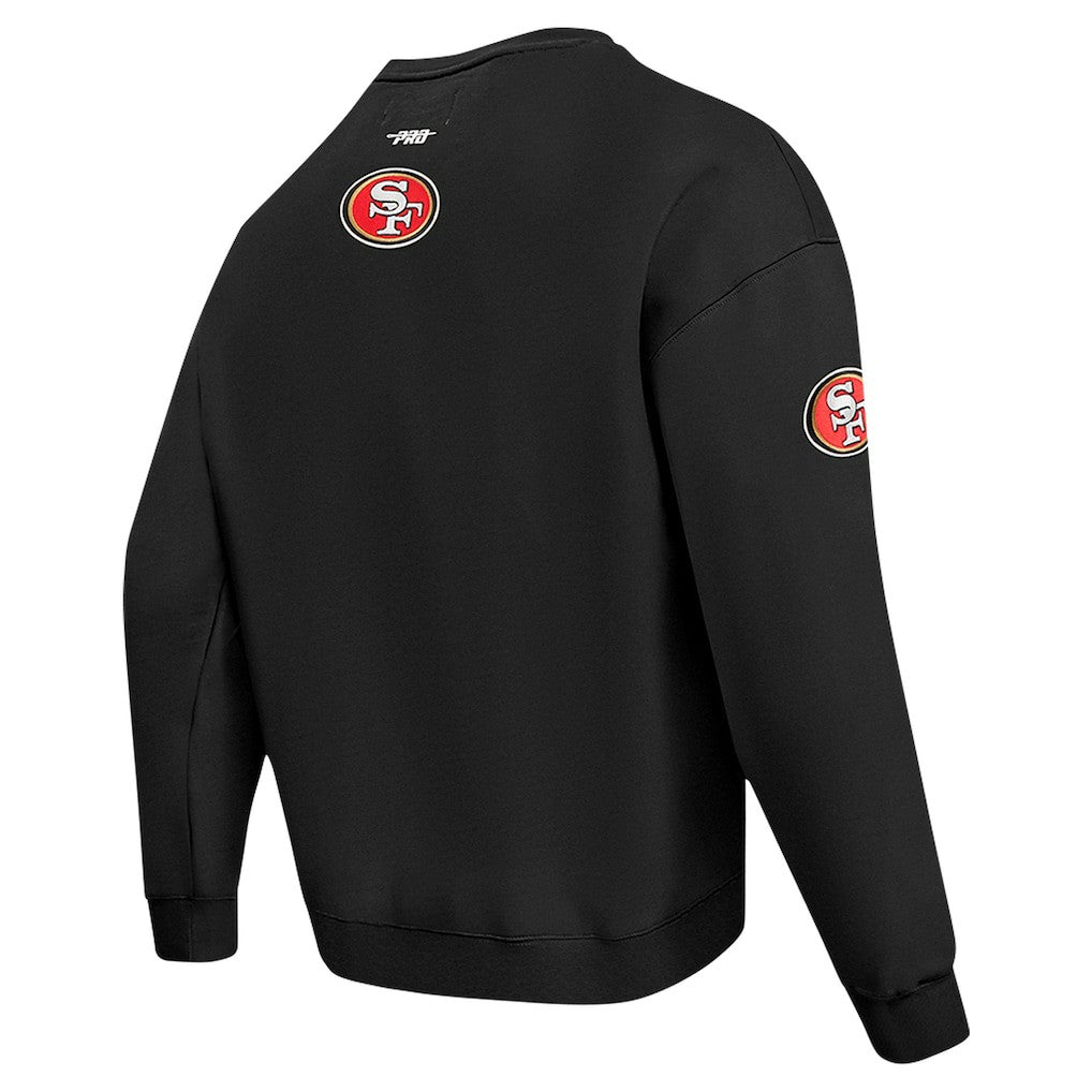 San Francisco 49ers Pro Standard Turn It Up Drop Shoulder Pullover Sweatshirt - Black Pullover