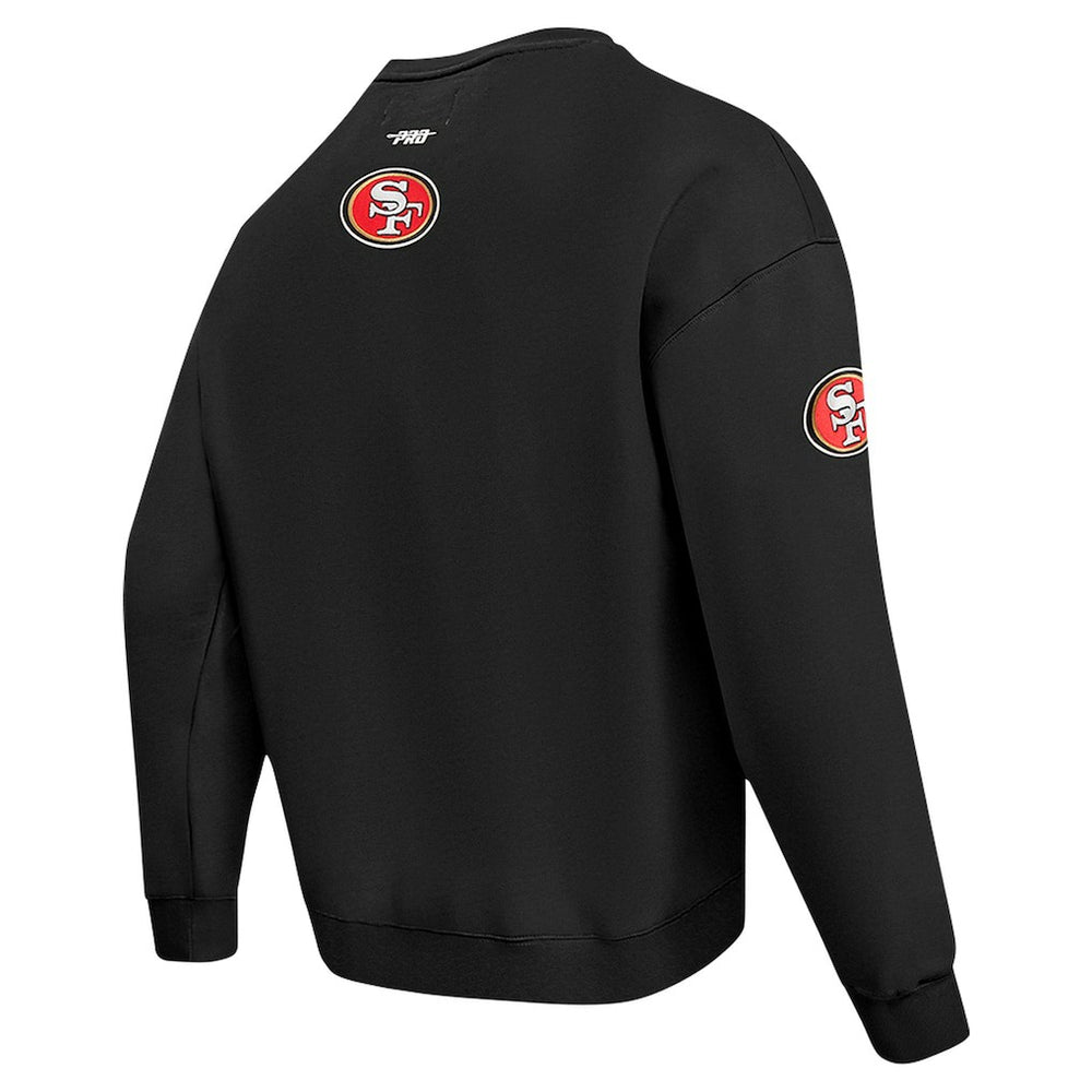 San Francisco 49ers Pro Standard Turn It Up Drop Shoulder Pullover Sweatshirt - Black Pullover