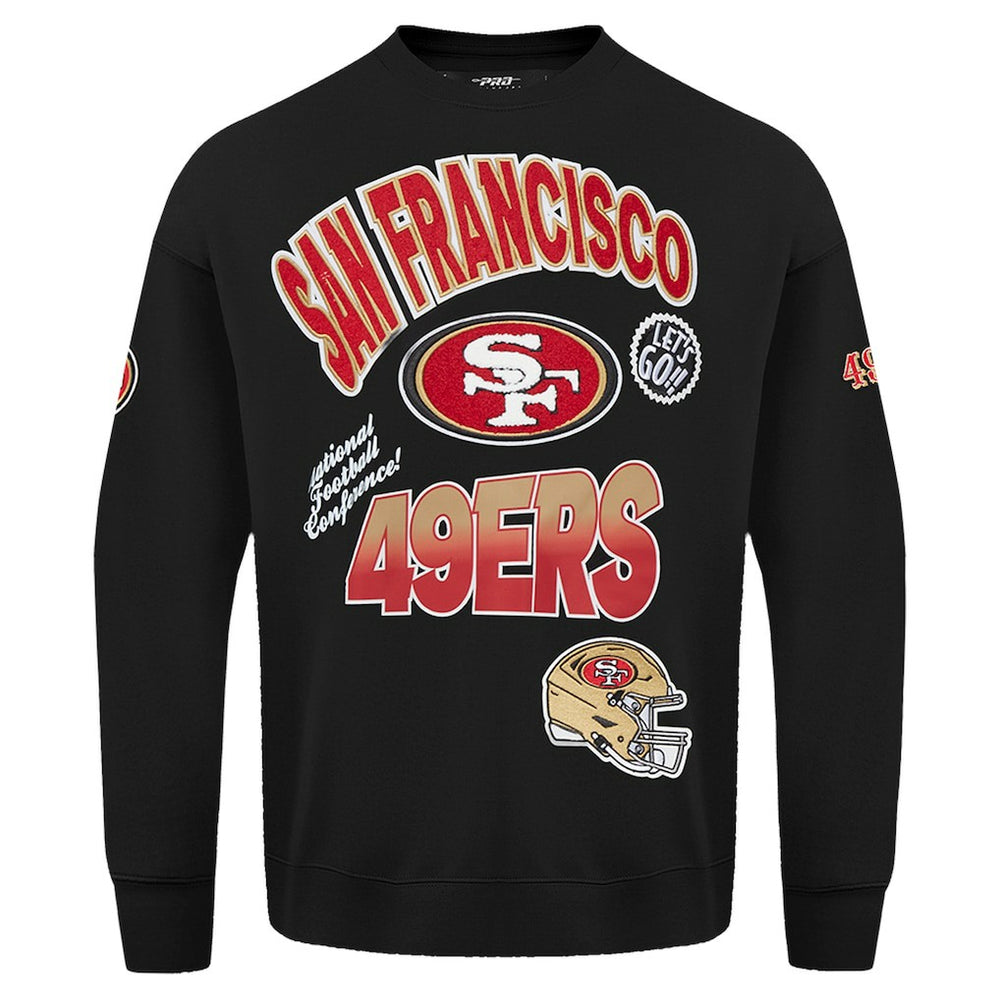 San Francisco 49ers Pro Standard Turn It Up Drop Shoulder Pullover Sweatshirt - Black Pullover