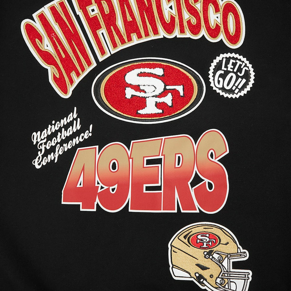 San Francisco 49ers Pro Standard Turn It Up Drop Shoulder Pullover Sweatshirt - Black Pullover