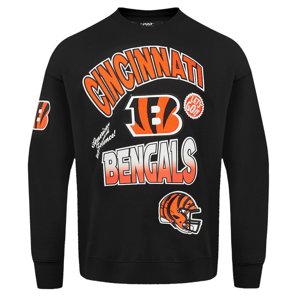 Cincinnati Bengals Pro Standard Turn It Up Drop Shoulder Pullover Sweatshirt - Black Pullover