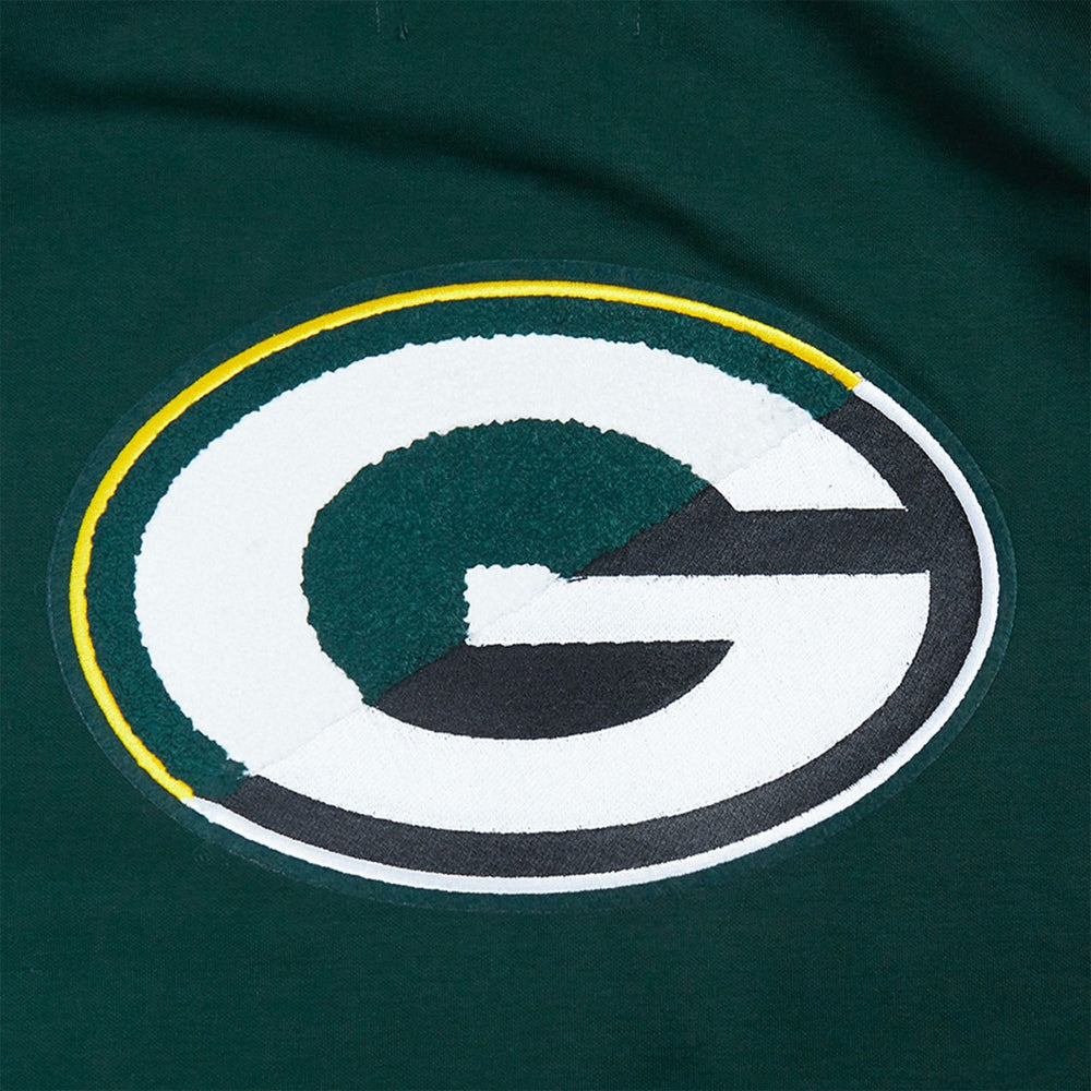 Green Bay Packers Pro Standard Split Logo Double Knit Full-Zip Hoodie - Green Hoodies