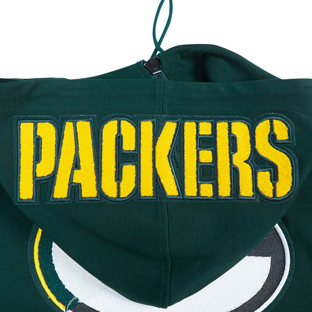 Green Bay Packers Pro Standard Split Logo Double Knit Full-Zip Hoodie - Green Hoodies