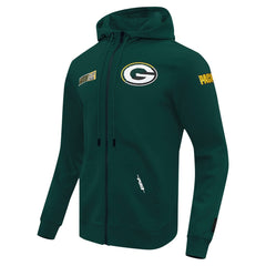 Green Bay Packers Pro Standard Split Logo Double Knit Full-Zip Hoodie - Green Hoodies